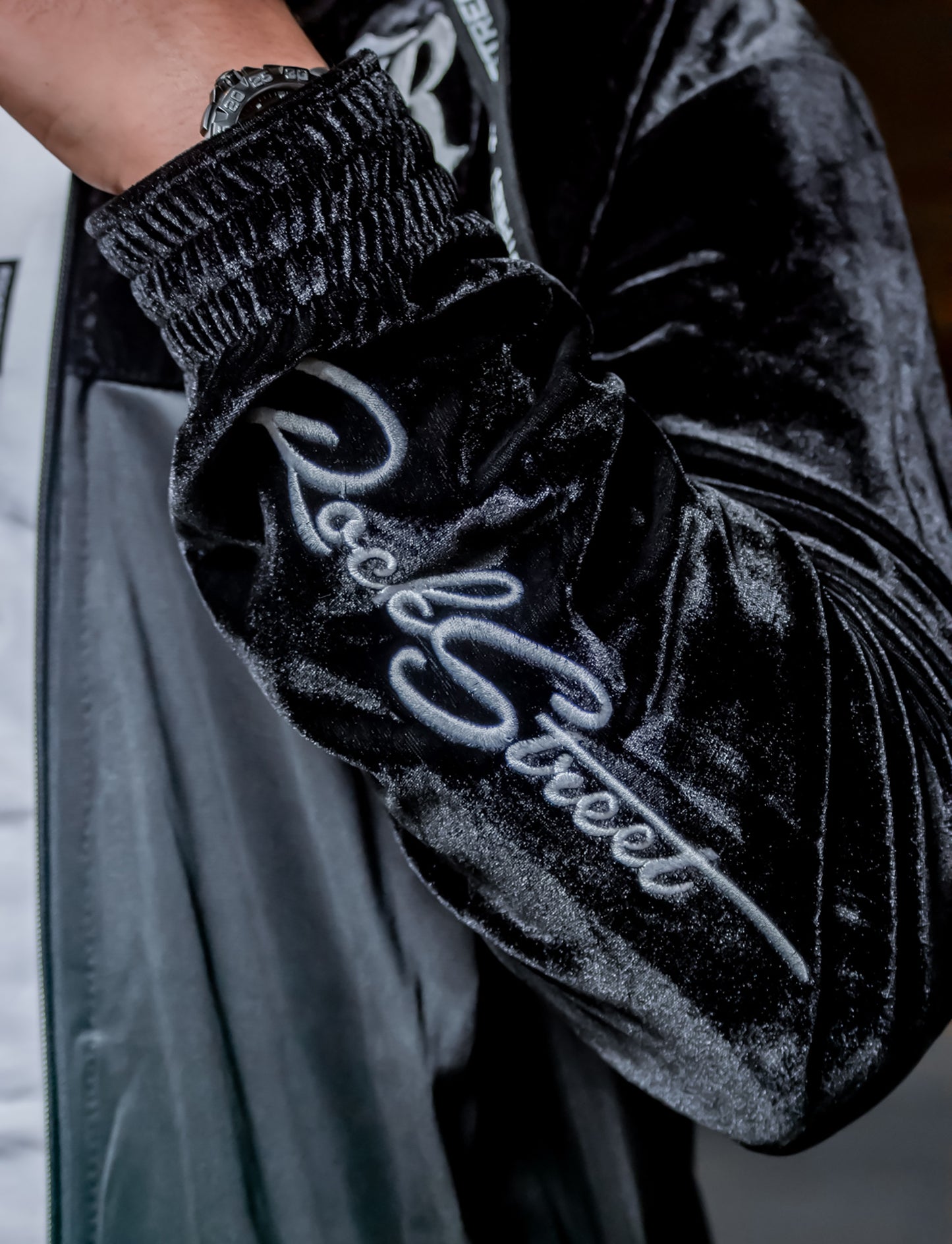 Mens Velour Hooded Jacket