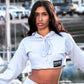 Ladies Long Sleeve Crop Hoody