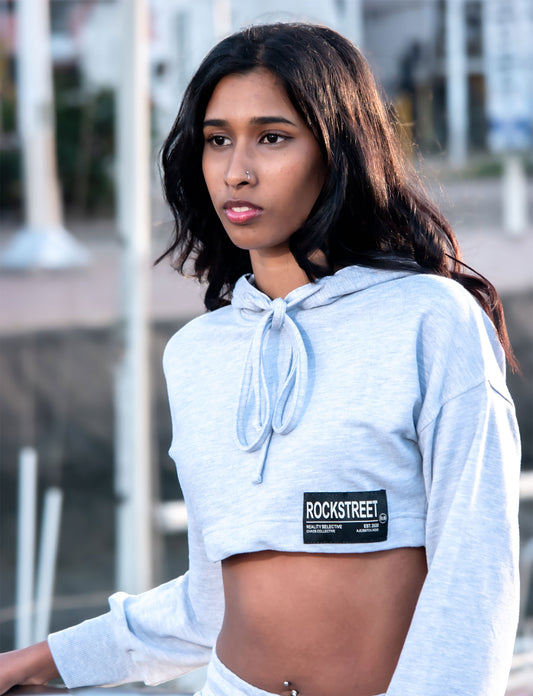 Ladies Long Sleeve Crop Hoody