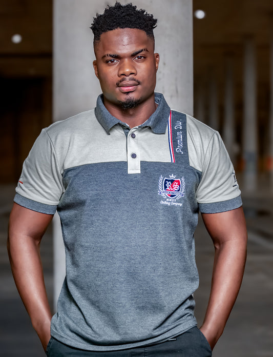 Mens Short Sleeve Golfer with Contrast Panel