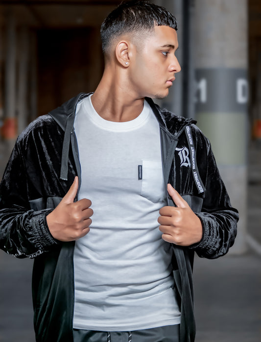 Mens Velour Hooded Jacket