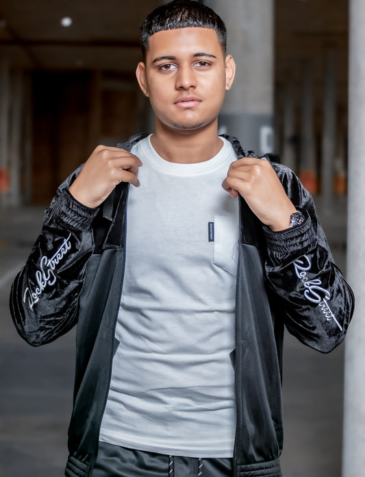 Mens Velour Hooded Jacket