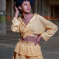 Ladies Yellow Wrap Top