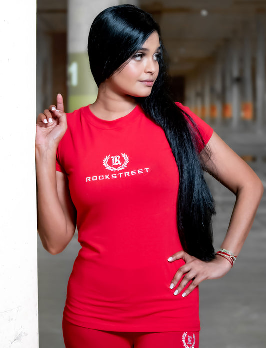 Ladies Printed Tee with Embroidery