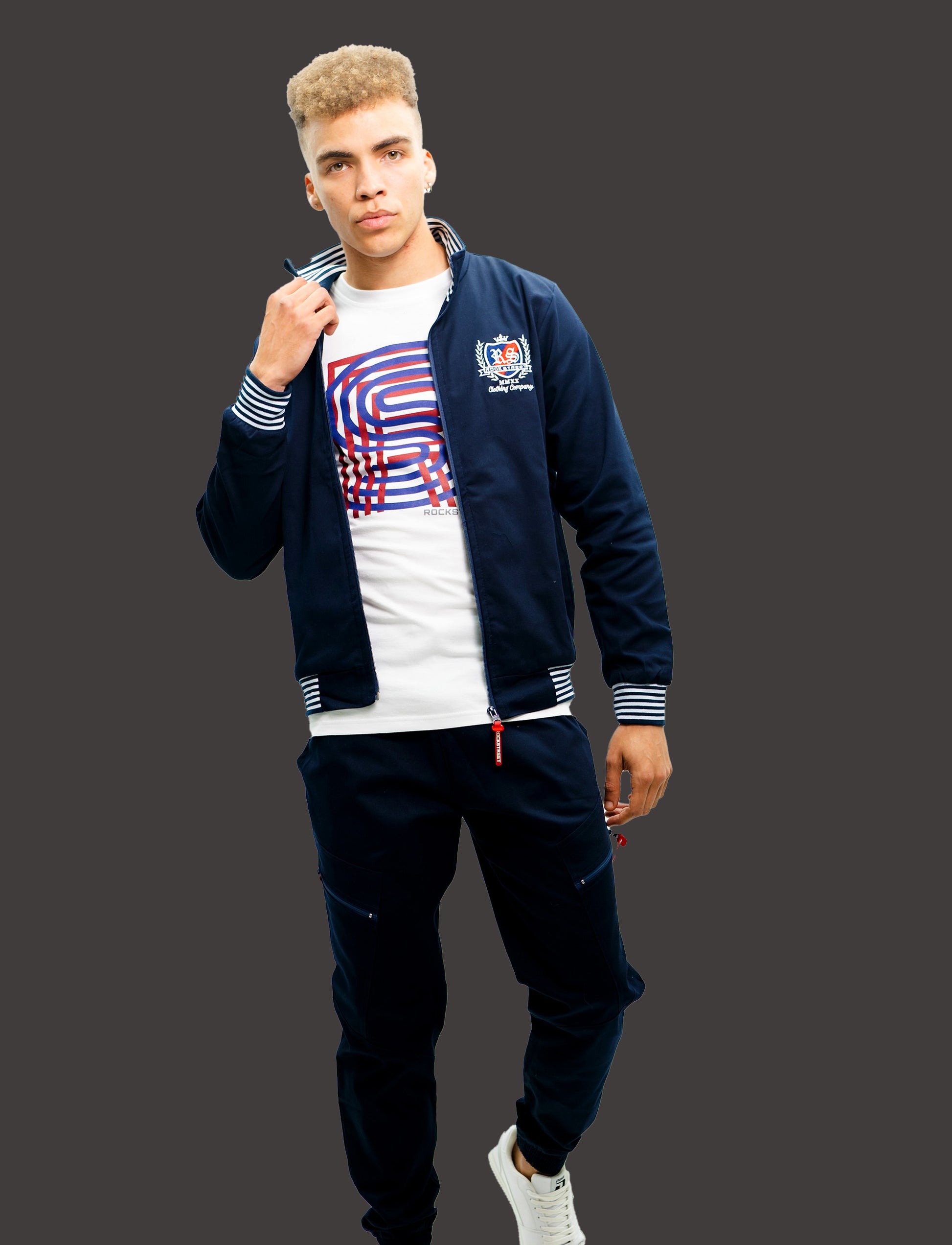 Mens navy twill jacket 