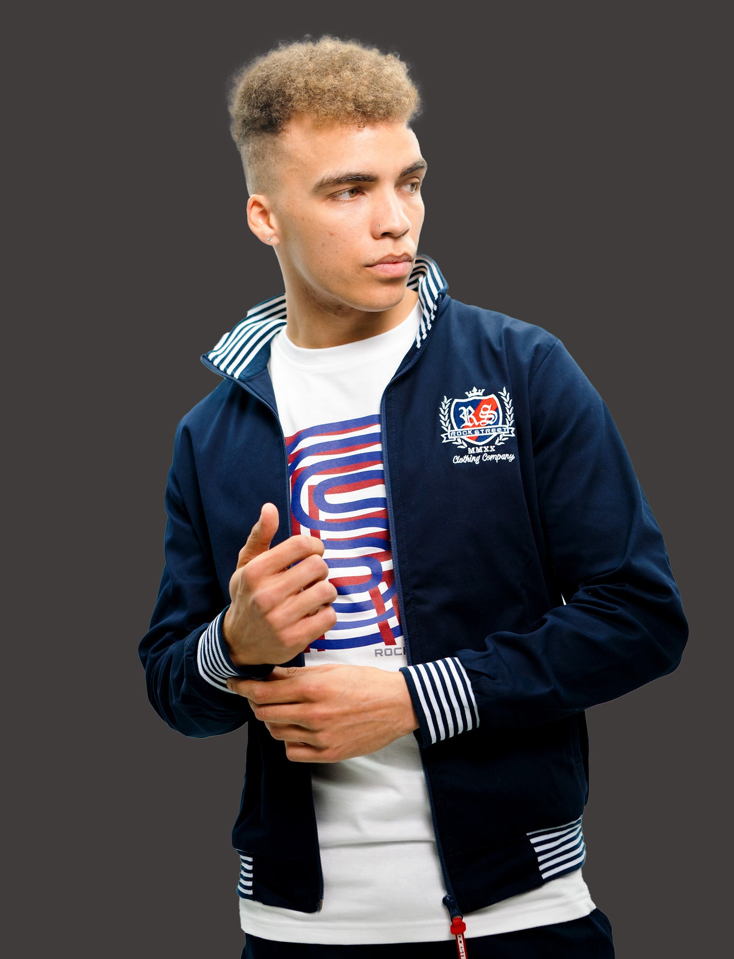 Mens navy twill jacket 