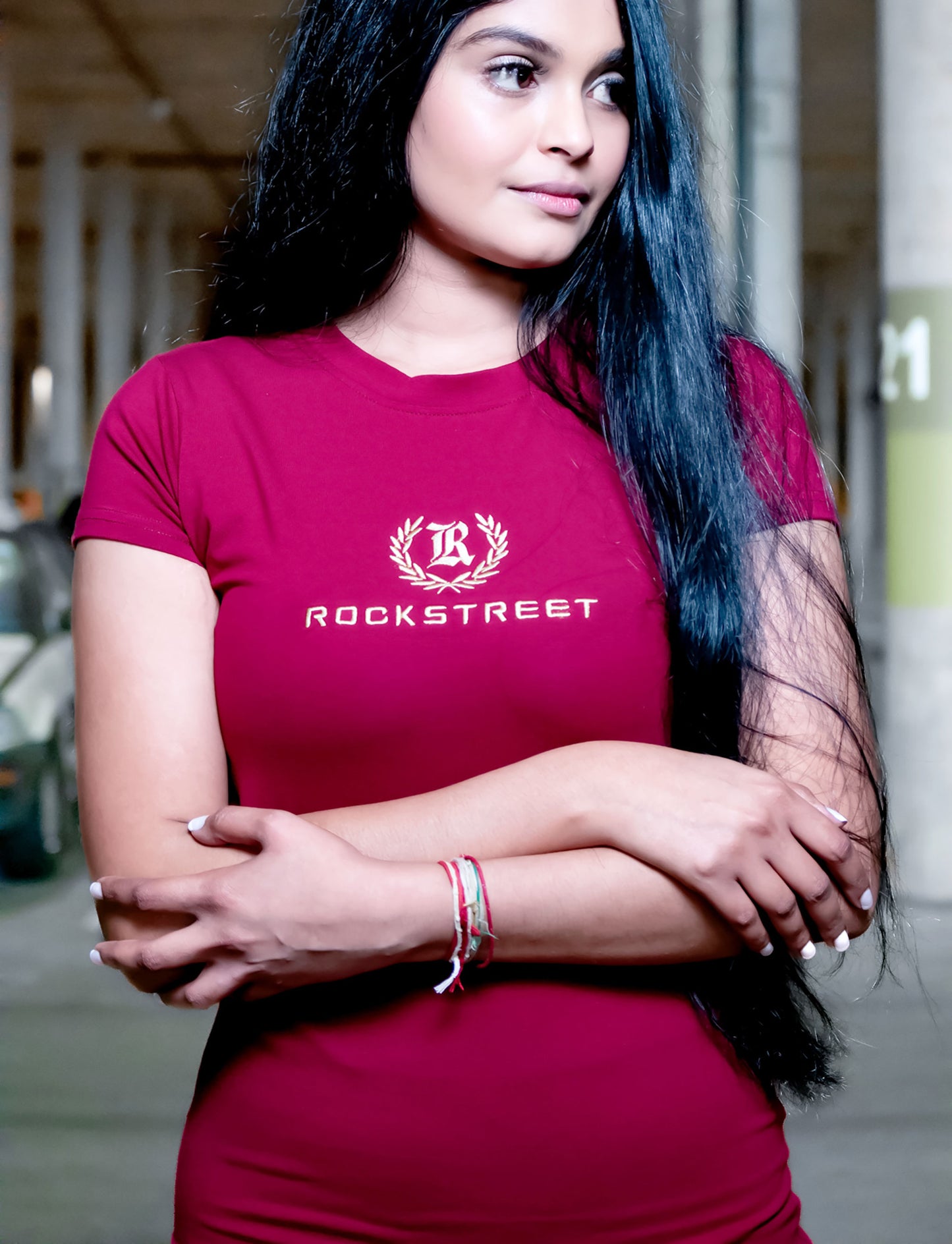 Ladies Printed Tee with Embroidery
