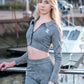 Ladies Check Crop Jacket
